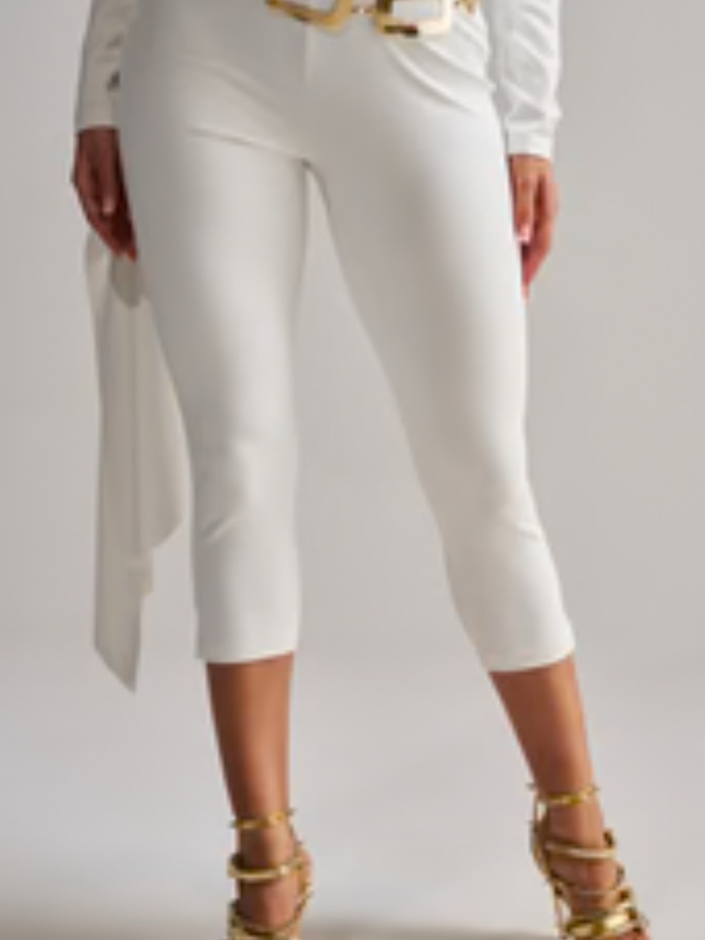 NWT Tees Tina White Cropped Ponte Pants Stretch Capri Sz S,M,L